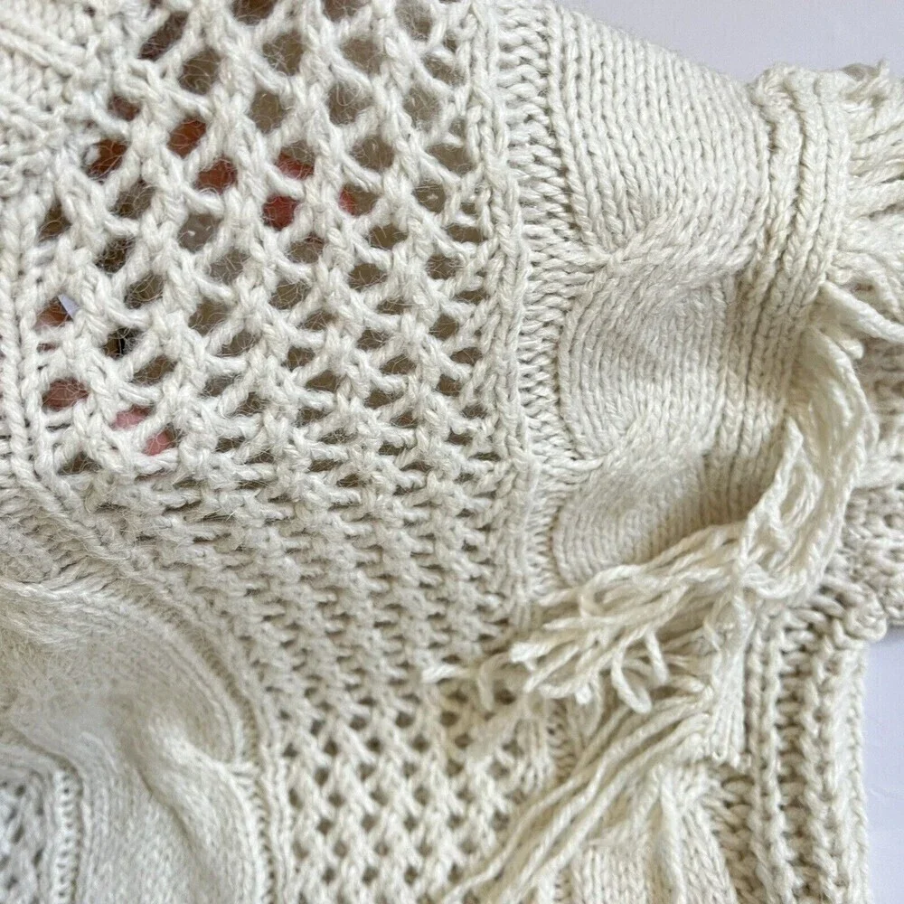 Forever 21 Contemporary Womens‎ Beige Boho Long Sleeve Knit Sweater Size S
